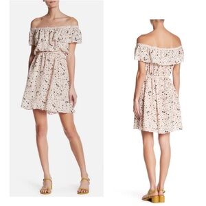 THE KOOPLES NWT Tattoo Print Off-the-Shoulder Silk Dress XS